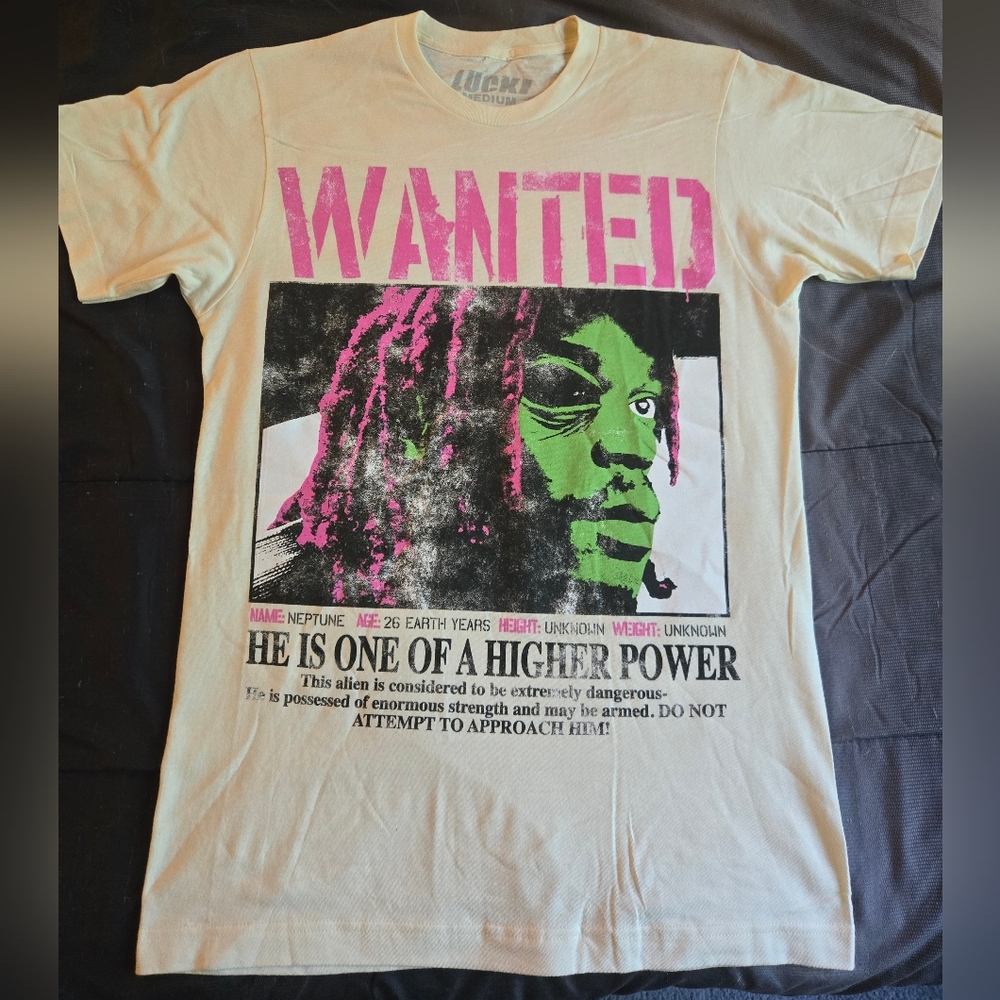 Cream Graphic Tee with Pink Accents